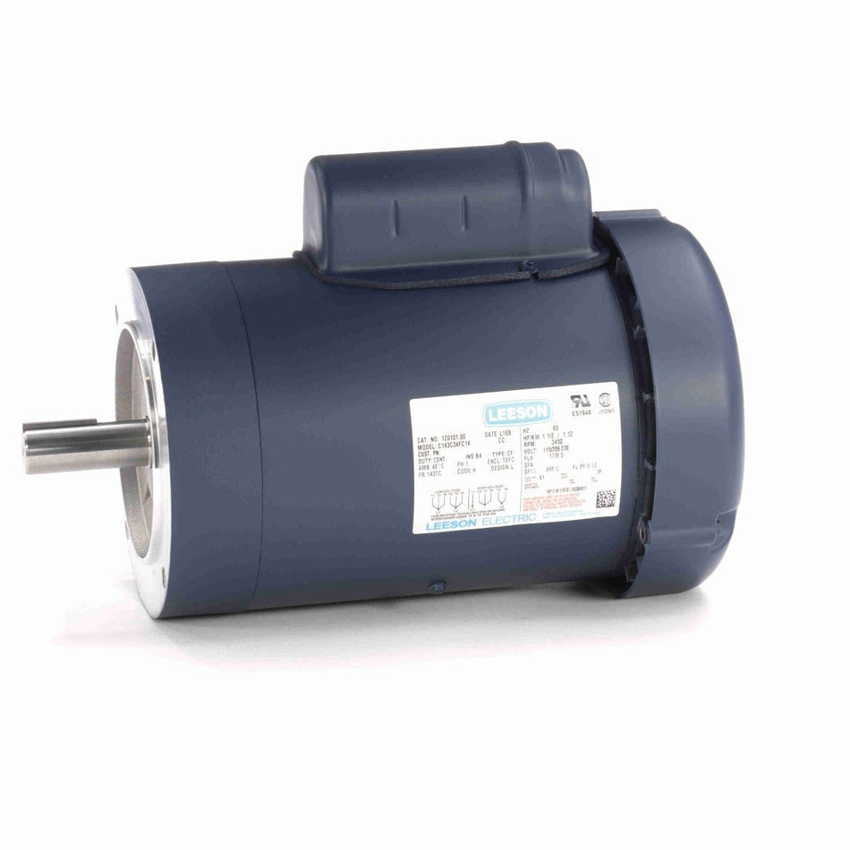 120101.00 Leeson Motor 1.5HP 3450RPM 143TC TEFC 115/208 - 230Volt Single Phase - Square One Electric Motors & Pumps