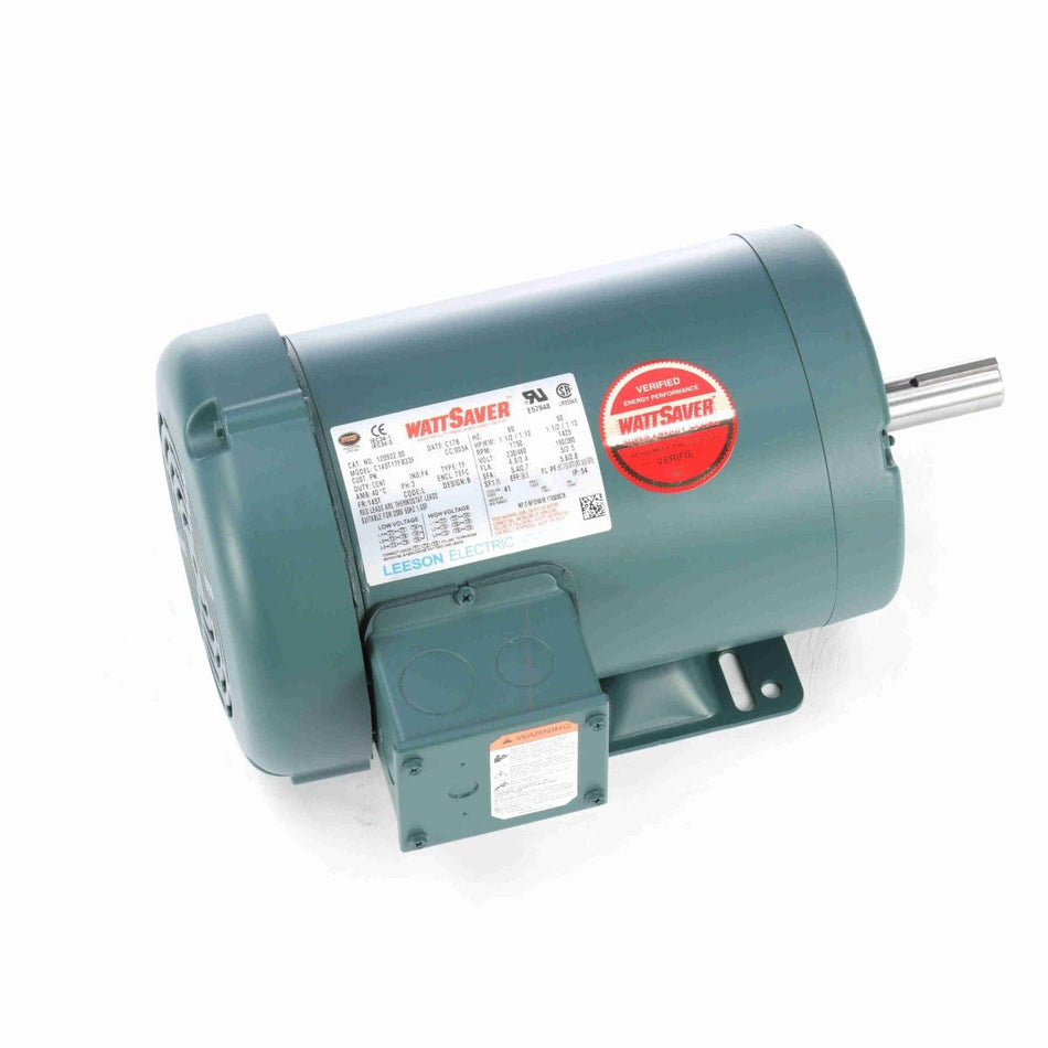 120922.00 Leeson Motor 1.5HP 1750RPM 145T TEFC 208 - 230/460Volt Three Phase - Square One Electric Motors & Pumps