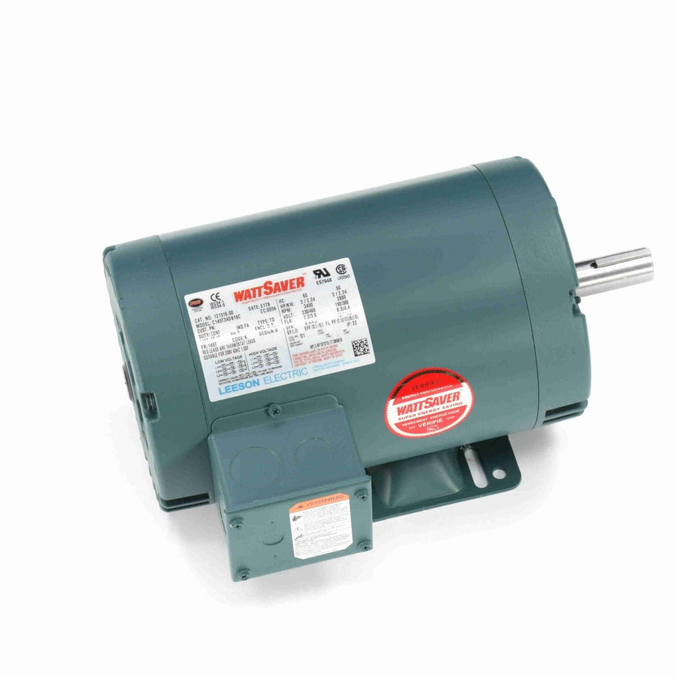121516.00 Leeson Motor 3HP 3490RPM 145T DP 208 - 230/460Volt 3 Phase - Square One Electric Motors & Pumps