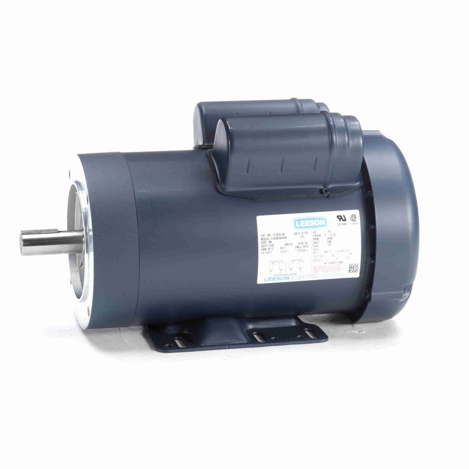 121825.00 Leeson Motor 3HP 3450RPM 145TC TEFC 230Volt Single Phase - Square One Electric Motors & Pumps