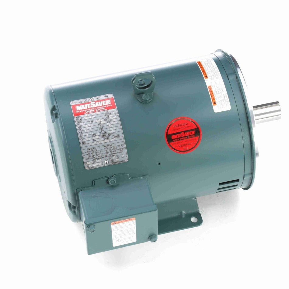 132082.00 Leeson Motor 5HP 1760RPM 184TC DP 208 - 230/460Volt 3 Phase - Square One Electric Motors & Pumps