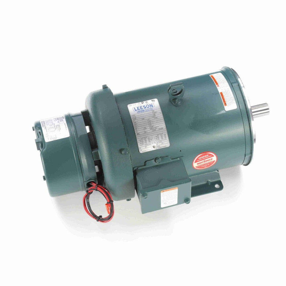 132477.00 Leeson Brake Motor 3HP 1800RPM 182TC TEFC 230/460Volt 3Phase - Square One Electric Motors & Pumps