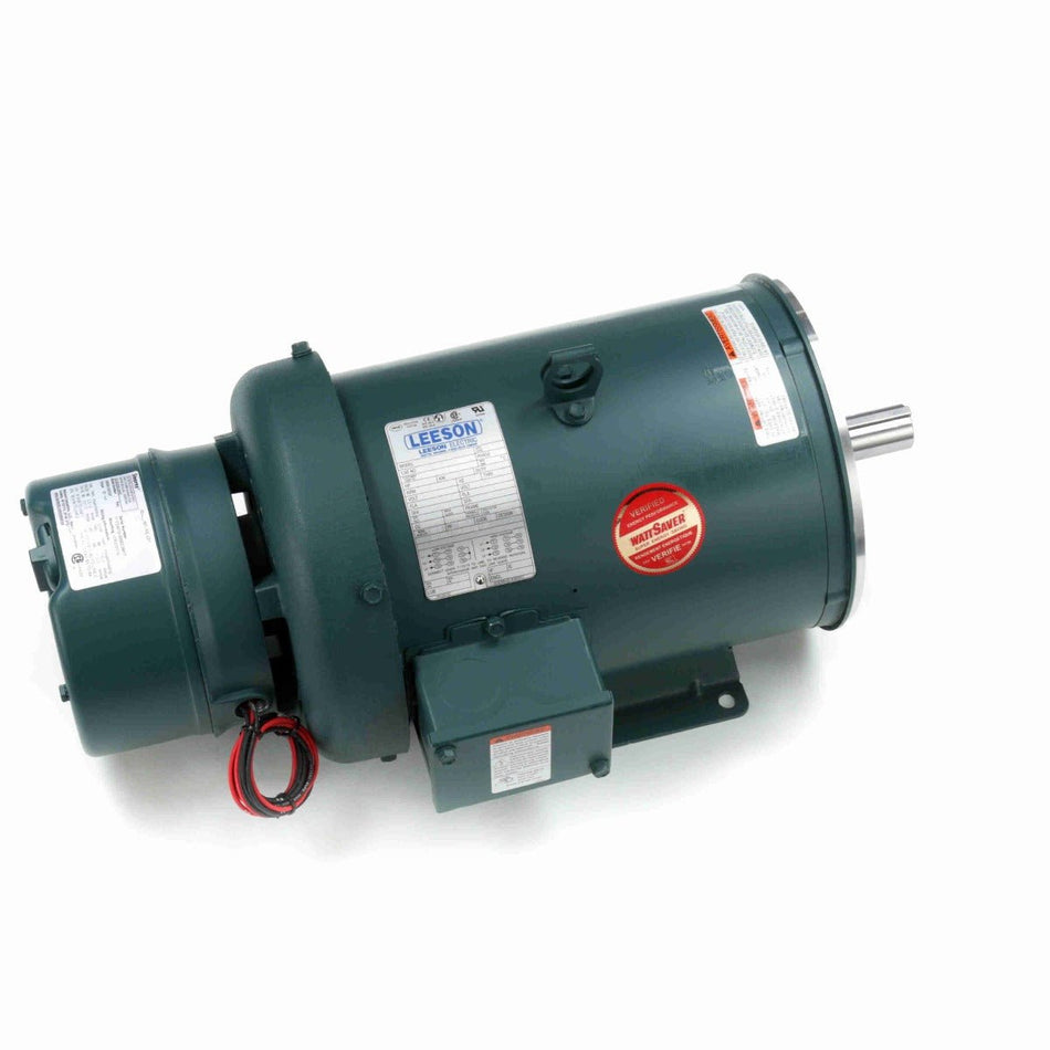 132478.00 Leeson Brake Motor 5HP 1800RPM 184TC TEFC 230/460Volt 3Phase - Square One Electric Motors & Pumps