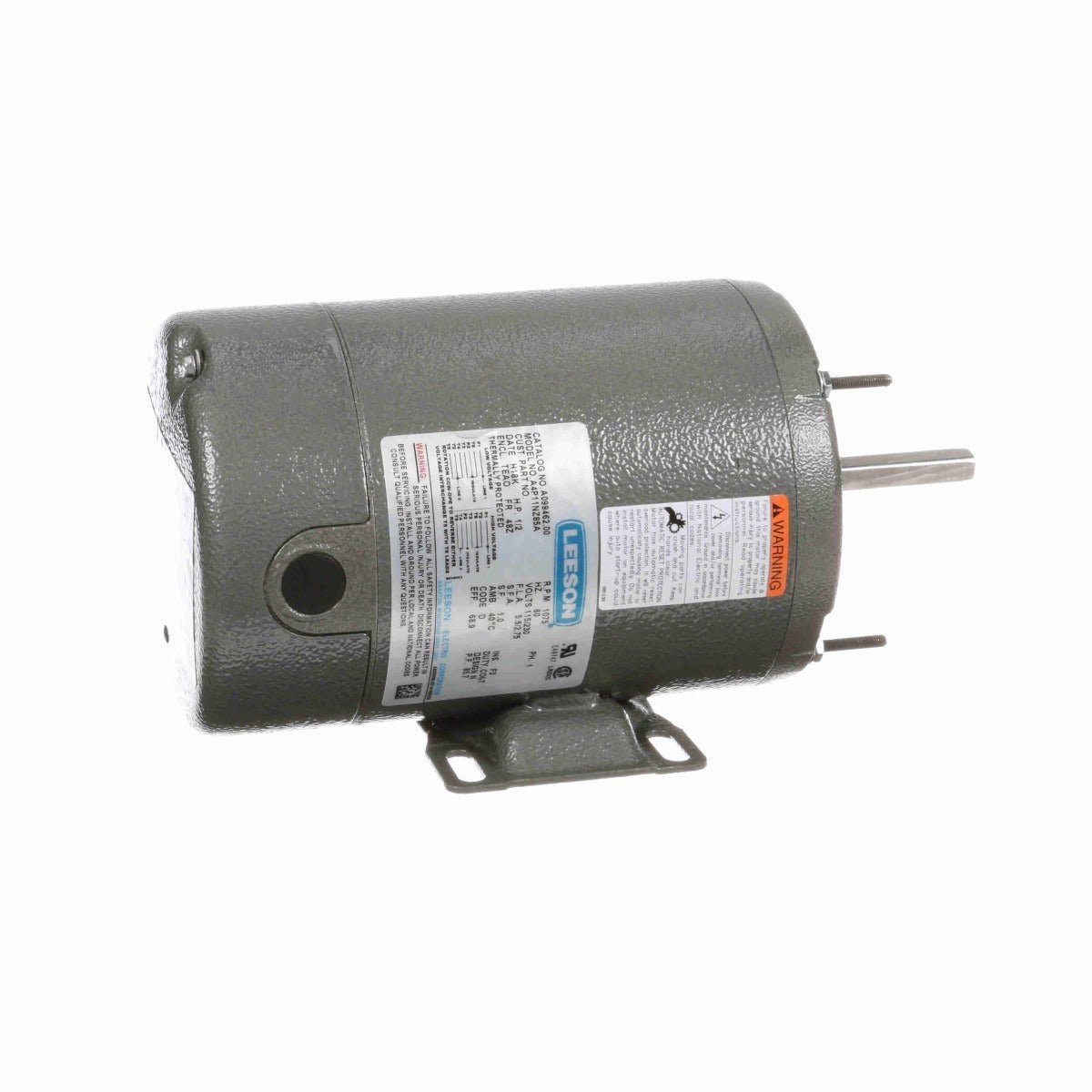 A099462 Leeson Motor 1/2HP 1060RPM 48Y TENV 115/208 - 230V 1 Phase - Square One Electric Motors & Pumps