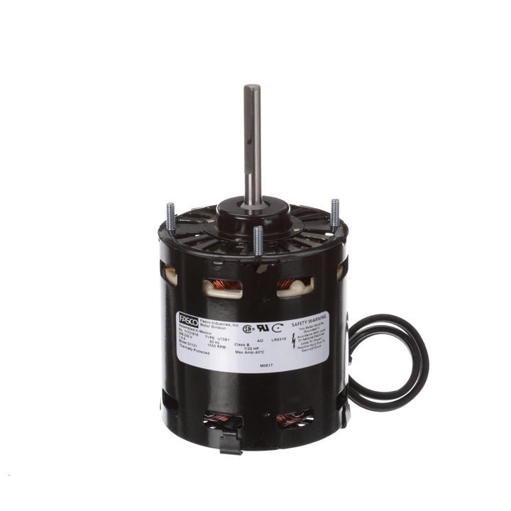 D1121 Fasco Motor 1/20HP 1550RPM 3.3" Open 208 - 230Volt 1 Phase CW - Square One Electric Motors & Pumps