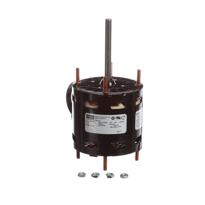 D1124 Fasco Motor 1/20HP 1550RPM 3.3" Open 115Volt 1Phase - Square One Electric Motors & Pumps