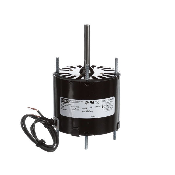 D133 Fasco Motor 1/20HP 1500RPM 5" Open 115Volt Single Phase CCW 1.8 AMPS - Square One Electric Motors & Pumps