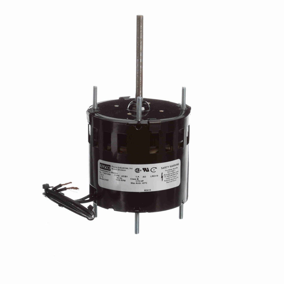 D167 Fasco Motor 1/70 HP, 1500 RPM, 115 V, 1 Phase 
