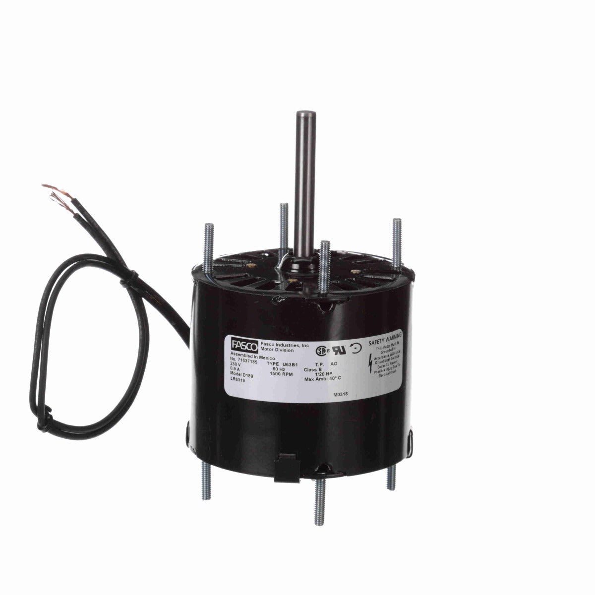 D189 Fasco Motor 1/20 HP, 1500 RPM, 230 V, 1 Phase