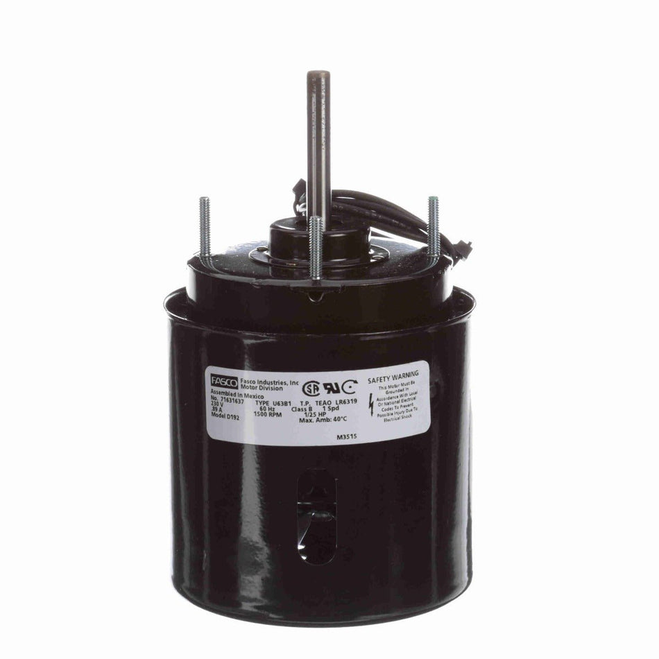 D192 Fasco Motor 1/25 HP, 1500 RPM, 230 V, 1 Phase 