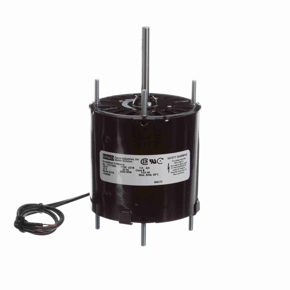 D216 Fasco Motor 1/25 HP, 3000 RPM, 230 V, 1 Phase 