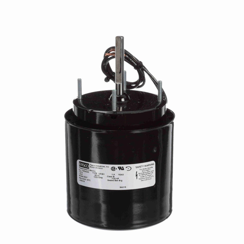 D227 Fasco Motor 1/20 HP, 1500 RPM, 115 V, 1 Phase