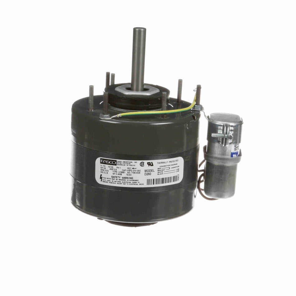 D260 Fasco Motor 1/6 HP, 1075 RPM, 115 V, 1 Phase 