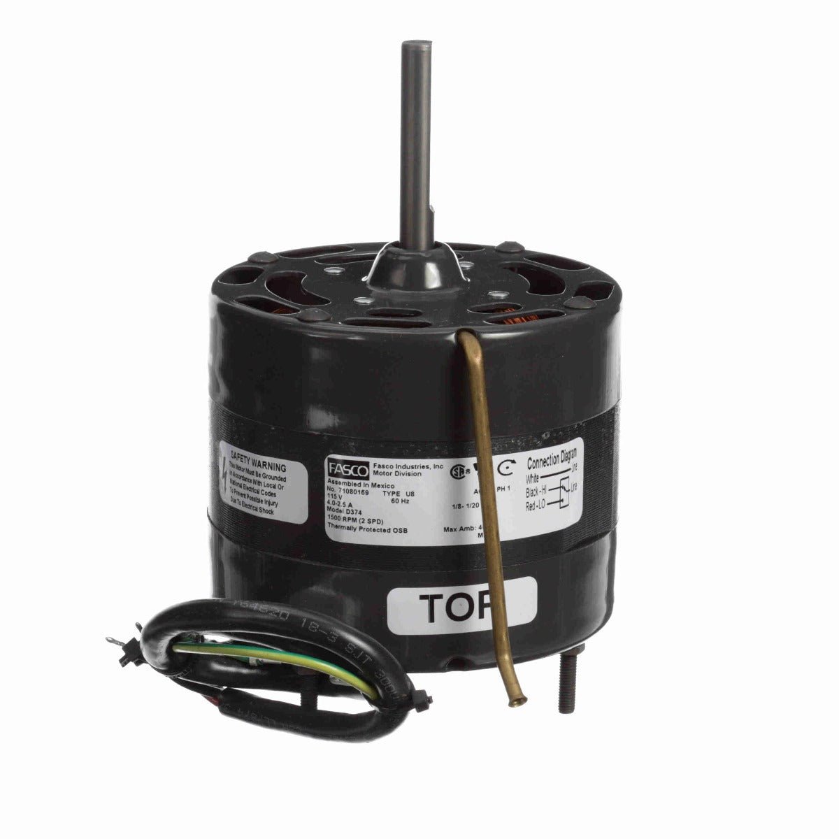 D374 Fasco Motor 1/8 HP, 1500 RPM, 115 V, 1 Phase 
