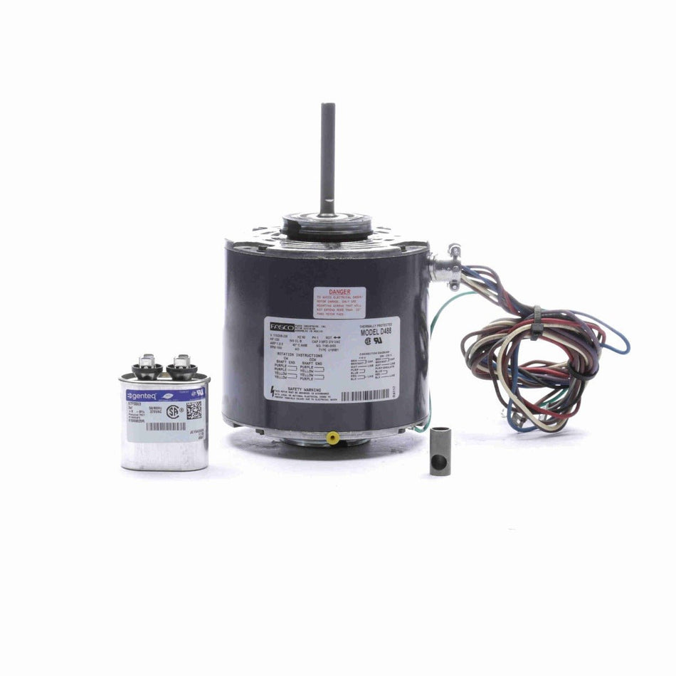 D488 Fasco Fan Motor 1/20HP 1550RPM 5" Open 115/208 - 230V 1Ph REV - Square One Electric Motors & Pumps