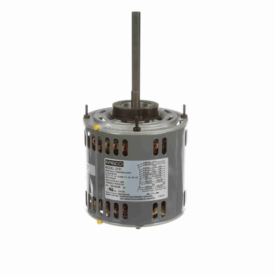 D701 Fasco Motor 1/2 - 1/3 - 1/4 - 1/5HP 1075RPM 5.6" Open 115Volt 1 Phase REV - Square One Electric Motors & Pumps