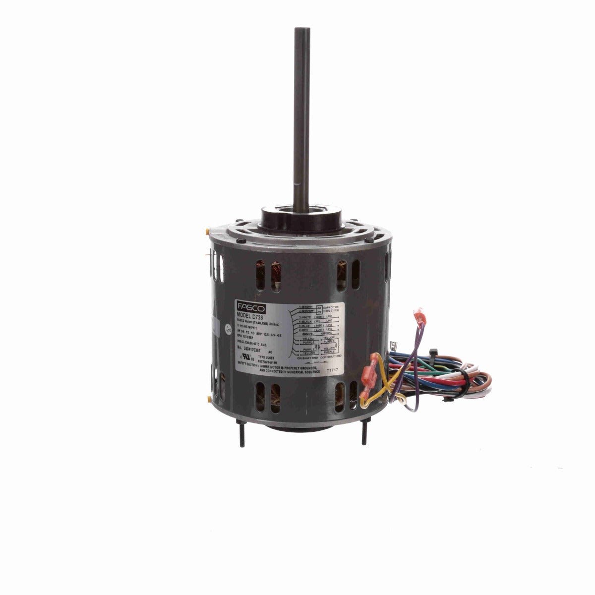 D728 Fasco Motor 3/4 HP, 1075 RPM, 115 V, 1 Phase, 3 Speed