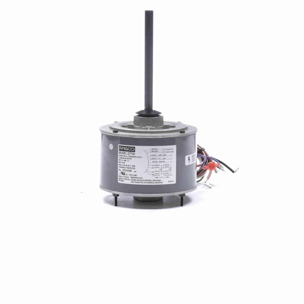 D7749 Fasco Motor 1/4 HP, 1075 RPM, 208-230 V, 1 Phase