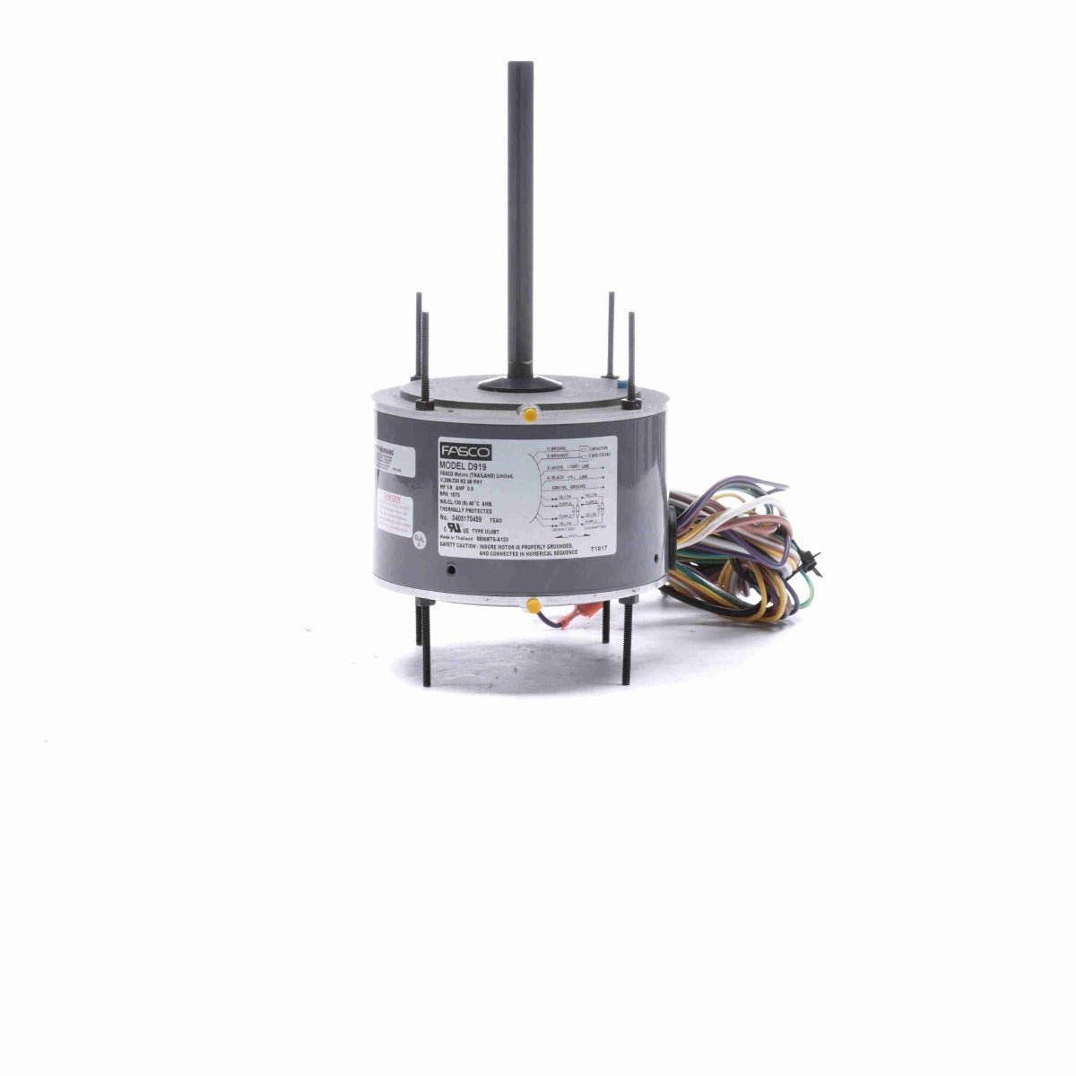 D919 Fasco Motor 1/8 HP, 1075 RPM, 208-230 V, 1Phase