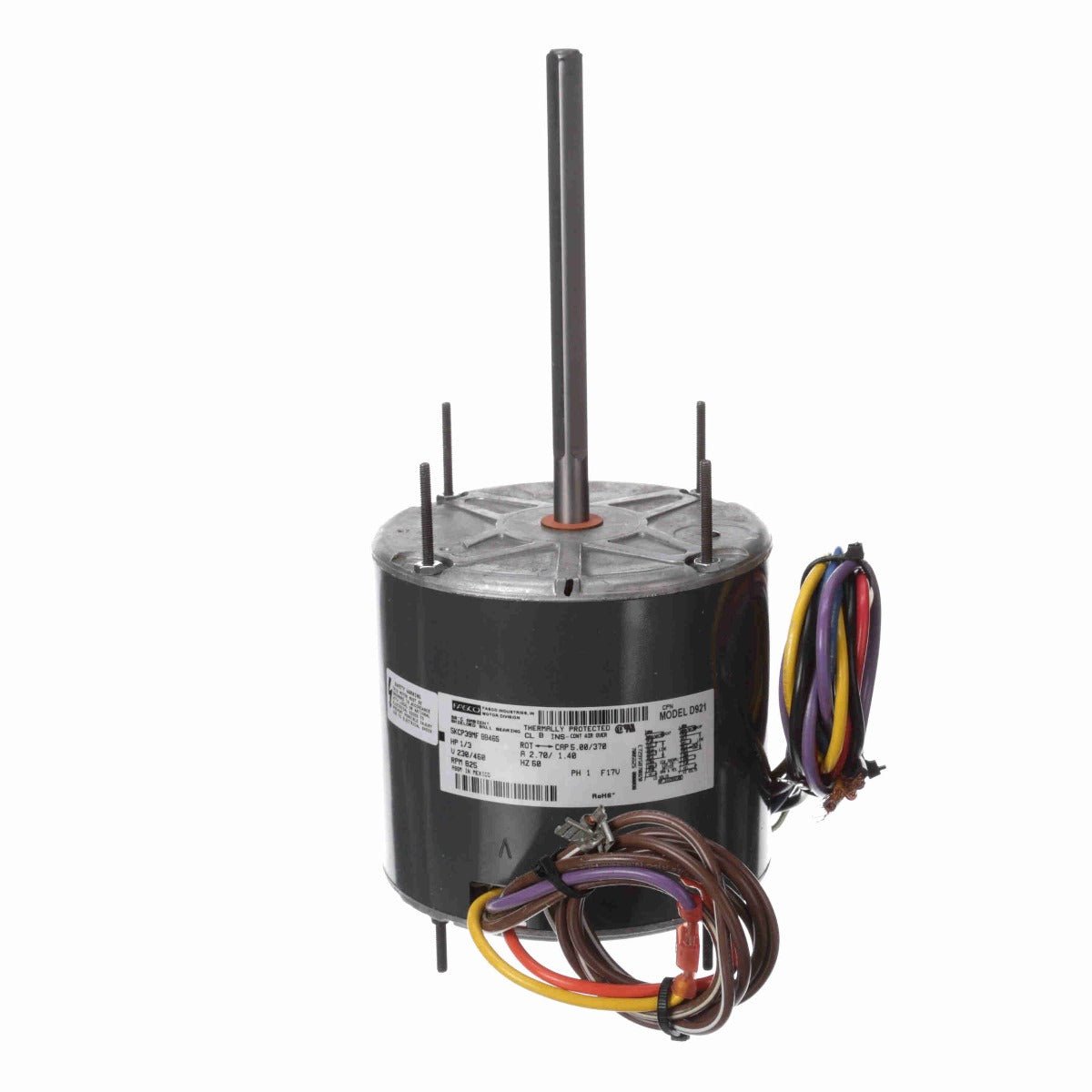 D921 Fasco Motor 1/3 HP, 825 RPM, 230/460 V, 1Phase