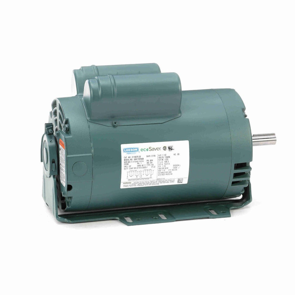 E110579.00 Leeson Motor 1.5HP 1725RPM 56H DP 115/208 - 230Volt 1 Phase A6K17DR48 - Square One Electric Motors & Pumps