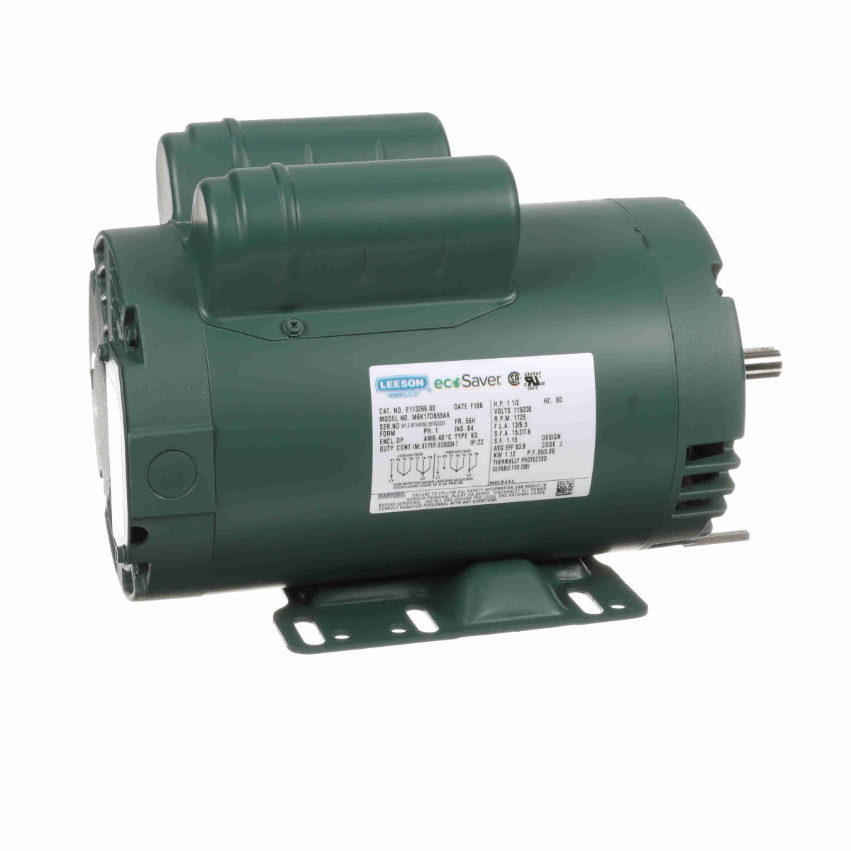 E113266.00 Leeson 1.5HP Motor M6K17DB55