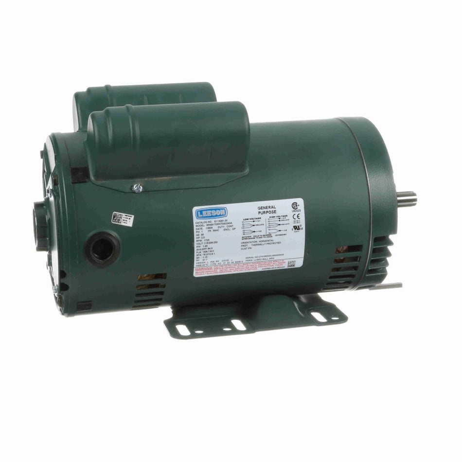 E113281.00 Leeson Motor 2HP 1725RPM 56HC DP 115/208 - 230Volt Single Phase M05617DRR70030A3 - Square One Electric Motors & Pumps