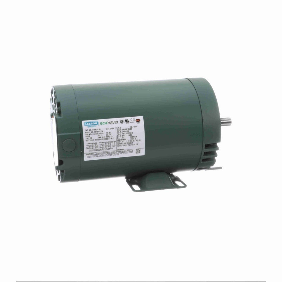 E114218.00 Leeson Motor 2HP 3450RPM 56C DP 208 - 230/460Volt 3 Phase - Square One Electric Motors & Pumps