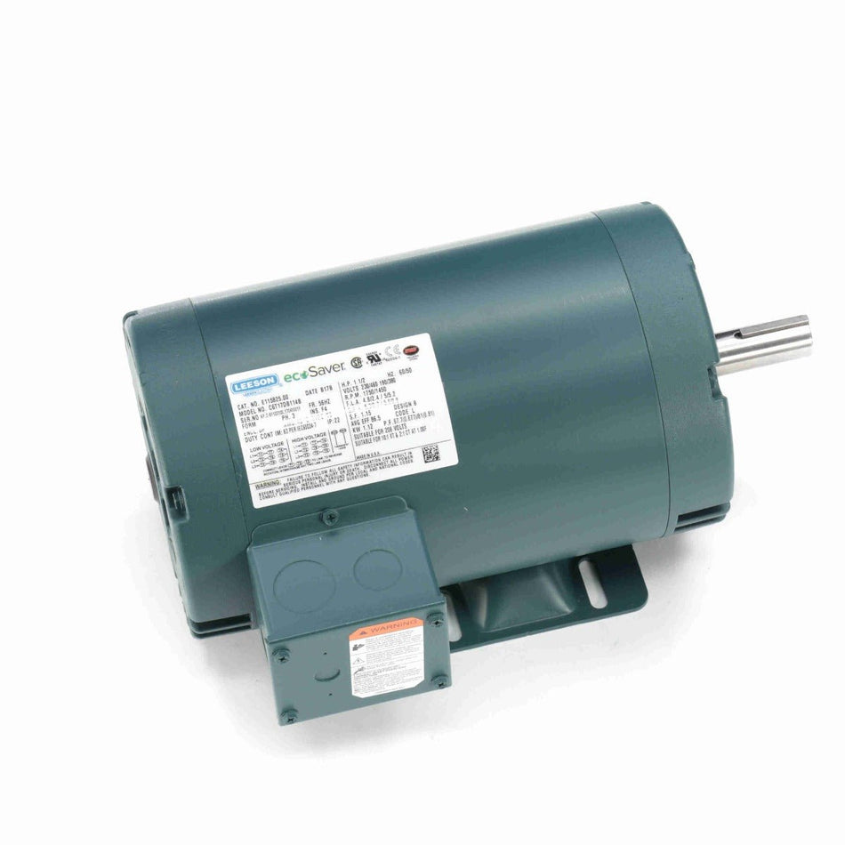 E115825.00 Leeson AC Motor 1.5HP 1725RPM 56HZ DP 208 - 230/460Volt Three Phase - Square One Electric Motors & Pumps