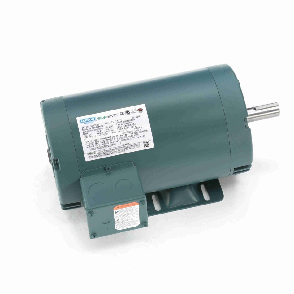 E115826.00 Leeson AC Motor 2HP 1725RPM 56HZ DP 208 - 230/460Volt Three Phase - Square One Electric Motors & Pumps