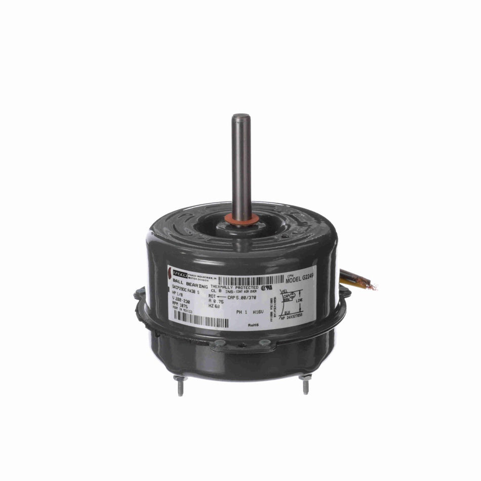 G2249 Fasco Motor 1/8 HP, 1075 RPM,  208-230 V, 1Phase