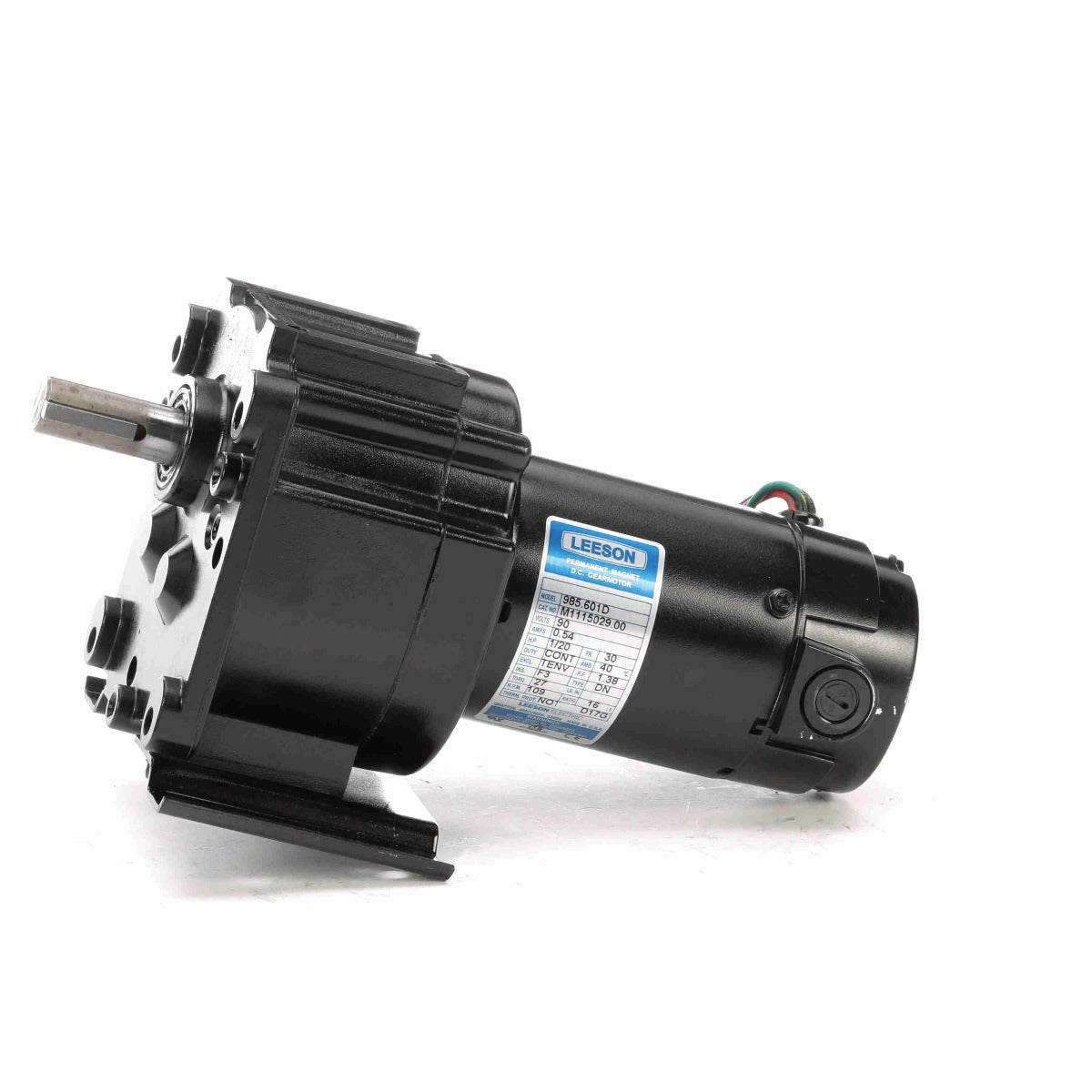 M1115029 Leeson Gear Motor 1/20HP 109RPM 30 TENV 90V DC - Square One Electric Motors & Pumps