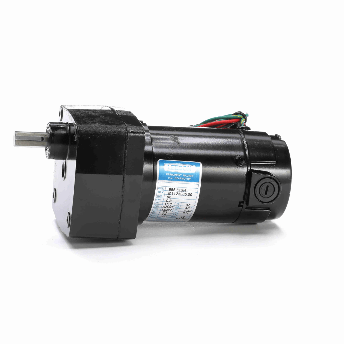M1125005 Leeson Gear Motor 1/17HP 150RPM 30 TENV 90V DC - Square One Electric Motors & Pumps