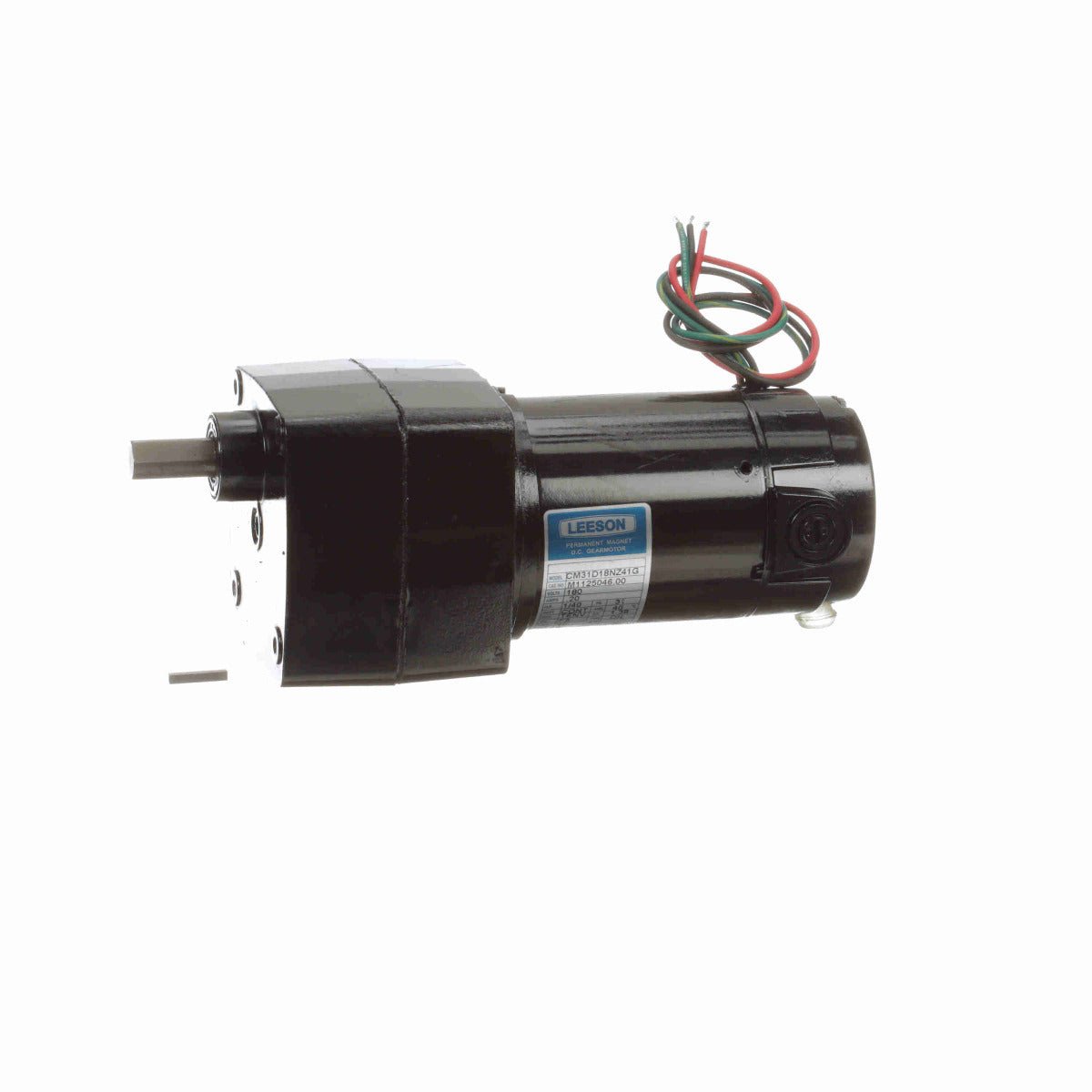 M1125046 Leeson Gear Motor 1/40HP 4RPM 31 TENV 180V DC - Square One Electric Motors & Pumps