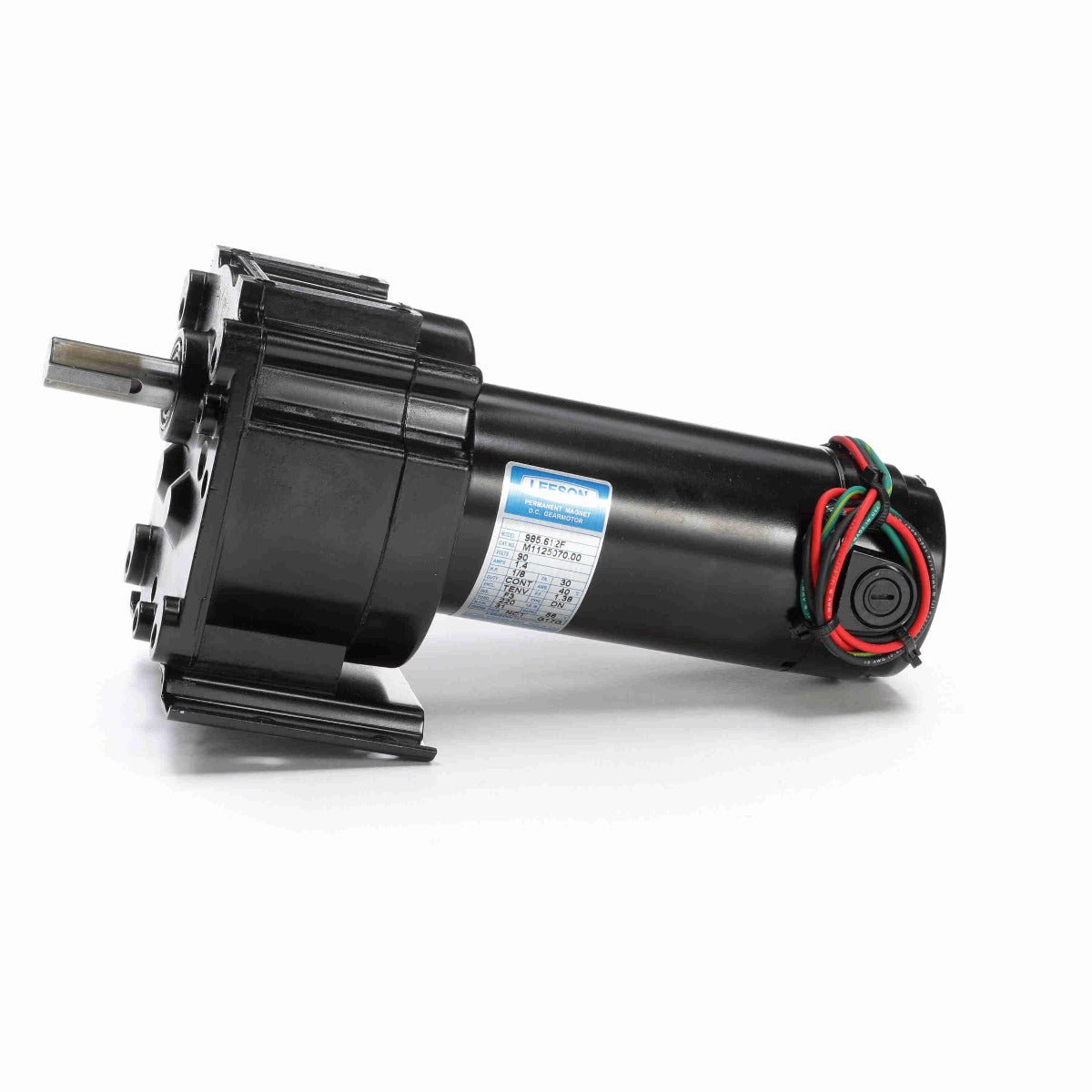M1125070 Leeson Gear Motor 1/8HP 31RPM 30 TENV 90V DC - Square One Electric Motors & Pumps
