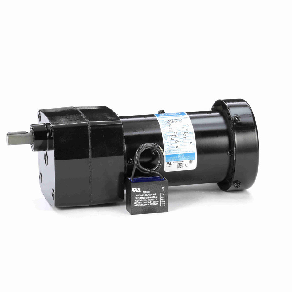 Leeson 0.06 HP AC Gearmotor, 1 phase, 9 RPM, 115 V, 31 Frame, TEFC - M1125127.00