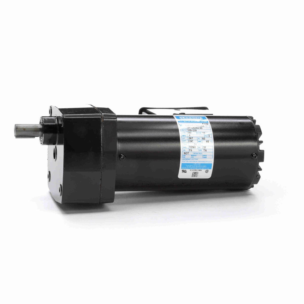 M1125284 Leeson Gear Motor 1/15HP 142RPM 31 TENV 208 - 230V 3 Phase - Square One Electric Motors & Pumps