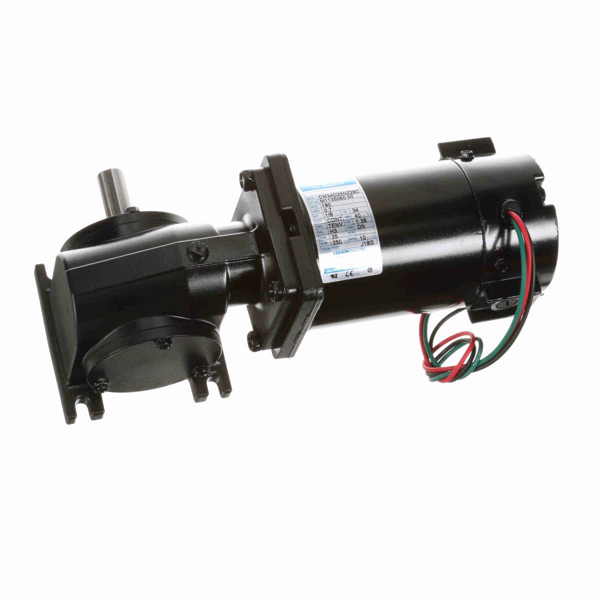 M1135060.00 DC Leeson Gear Motor 1/8HP 250RPM 34 TENV 180V - Square One Electric Motors & Pumps