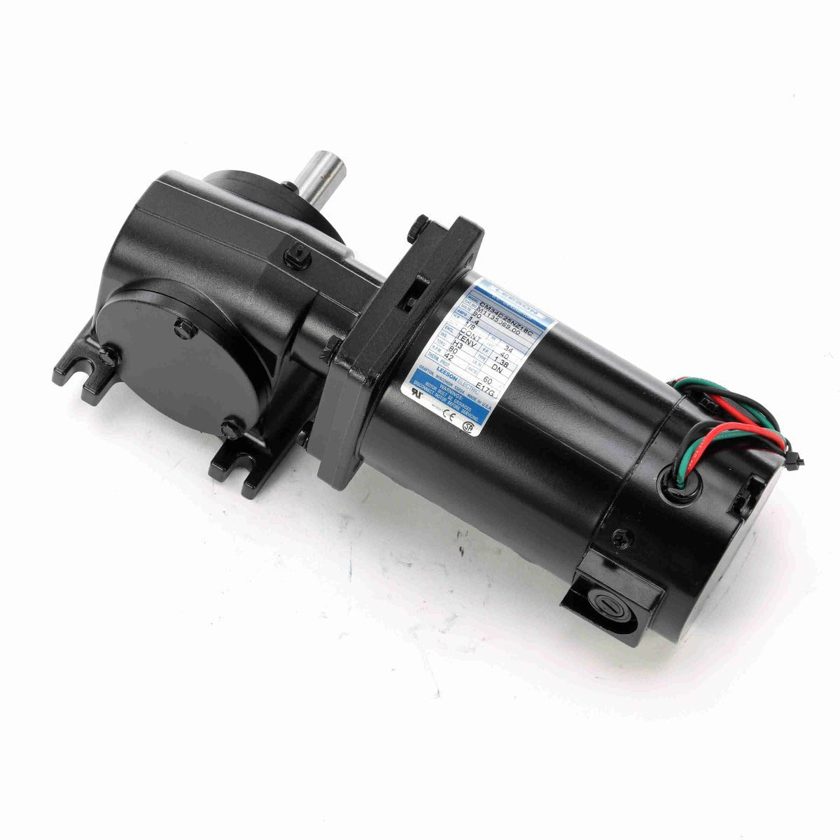 M1135069 Leeson Gear Motor 1/8HP 42RPM 34 TENV 90V DC - Square One Electric Motors & Pumps