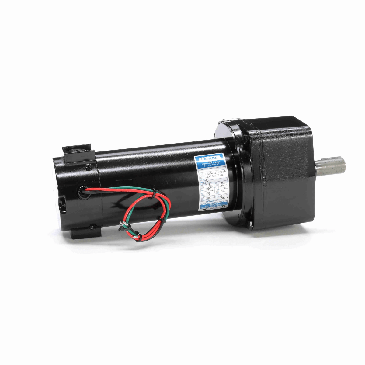M1135113 Leeson Gear Motor 1/4HP 500RPM 34 TENV 90V DC - Square One Electric Motors & Pumps