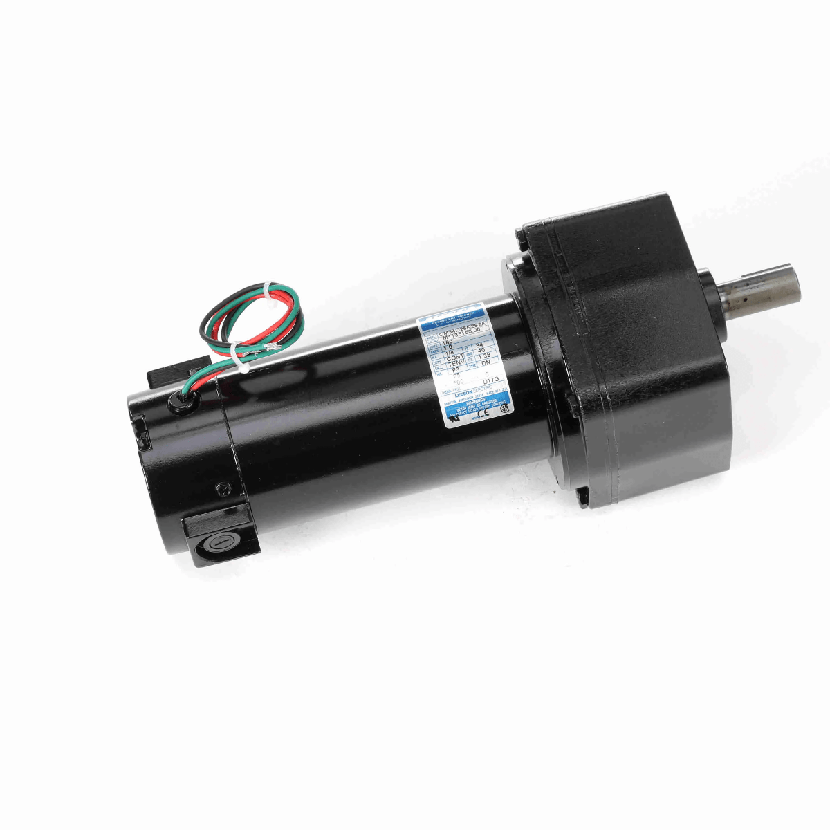 M1135150.00 Leeson Gear Motor 1/4HP 500RPM 34 TENV 180V DC - Square One Electric Motors & Pumps