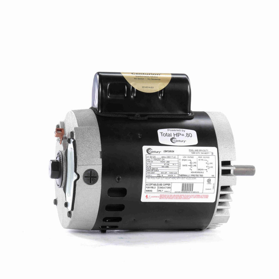 B120 Century Motor 1/2HP 3450RPM 56C ODP 115/230 Volt 1 Phase - Square One Electric Motors & Pumps