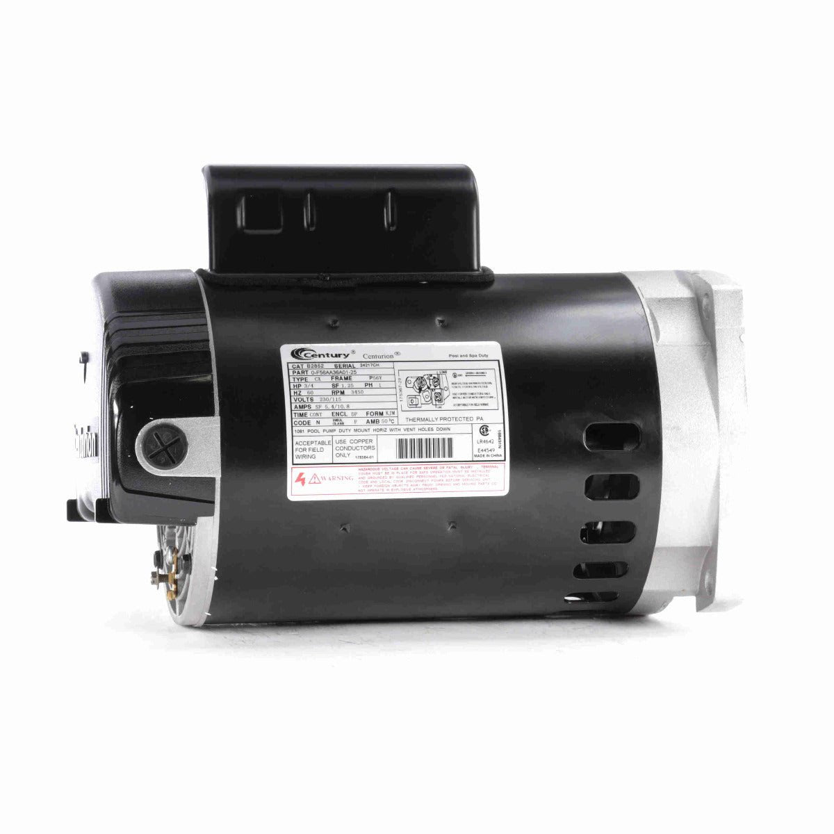 ma★ A.O. Smith B2852 3/4 HP, 3450 RPM, 1 Speed, 230/115 Volts