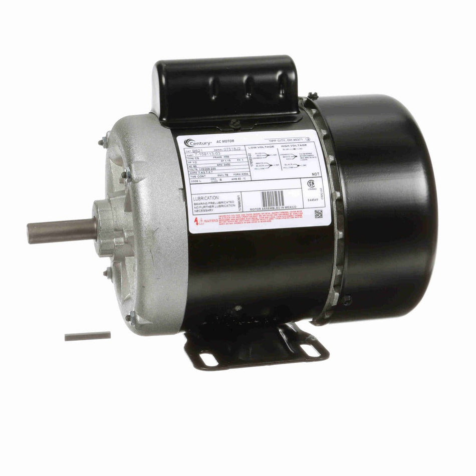 B621 Century Motor 1/2HP 3450RPM H56 TEFC 115/208 - 230 Volt 1 Phase - Square One Electric Motors & Pumps