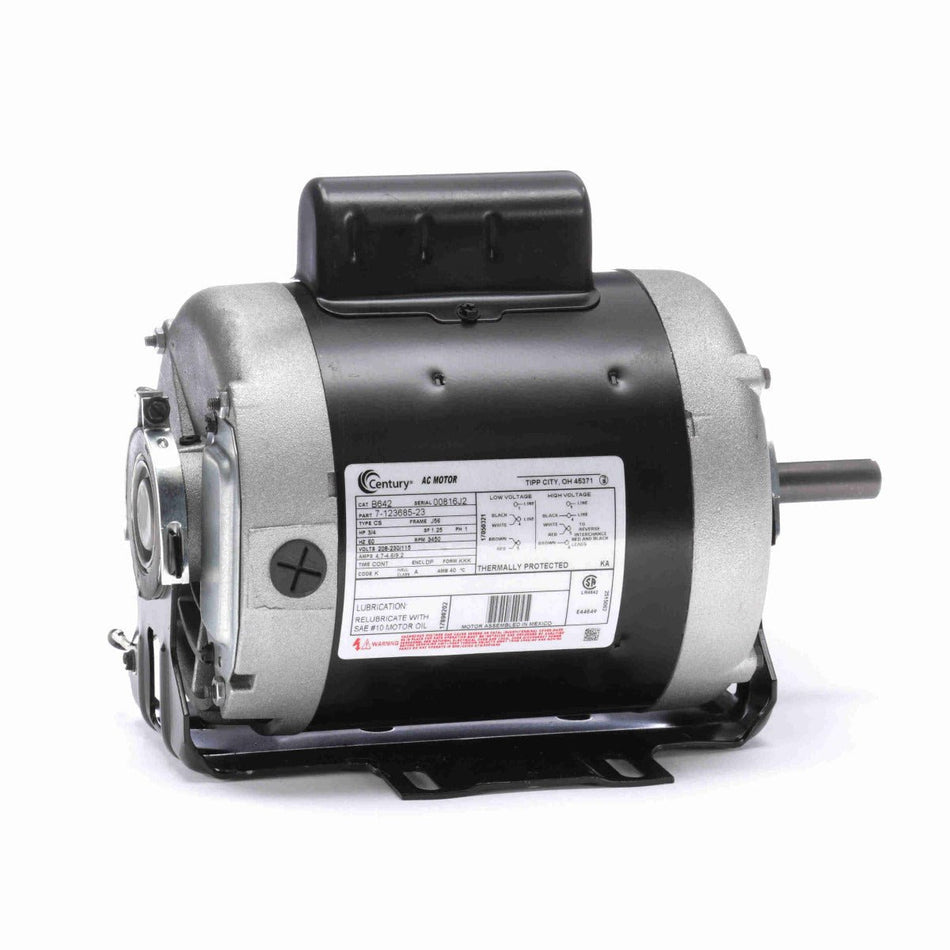 B642 Century Motor 3/4HP 3450RPM J56 ODP 208 - 230/115 Volt 1 Phase - Square One Electric Motors & Pumps