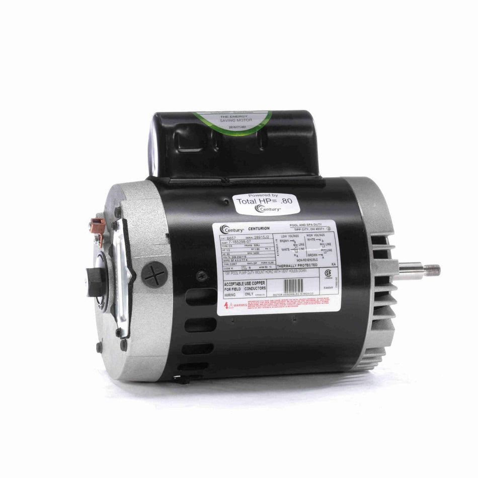 B657 Century Motor 1/2HP 3450RPM 56J ODP 115/230 Volt 1 Phase - Square One Electric Motors & Pumps