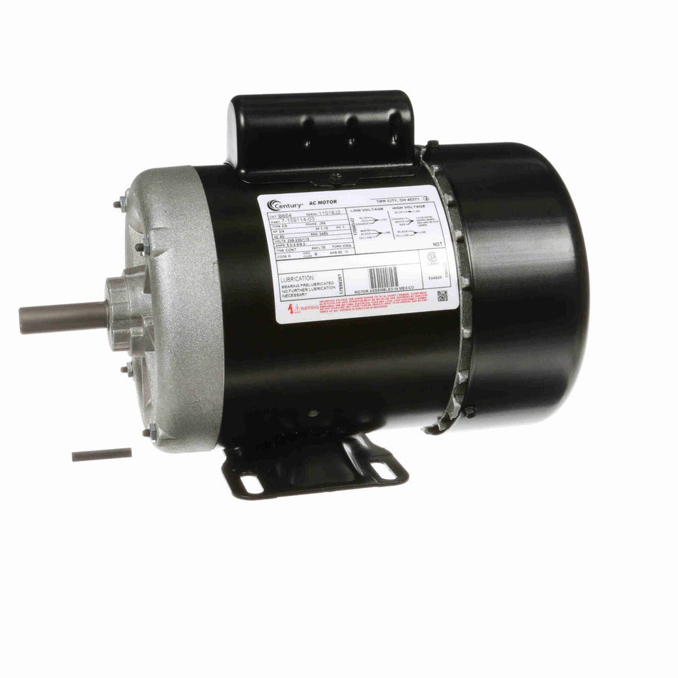 B664 Century Motor 3/4HP 3450RPM J56 TEFC 208 - 230/115 Volt 1 Phase - Square One Electric Motors & Pumps