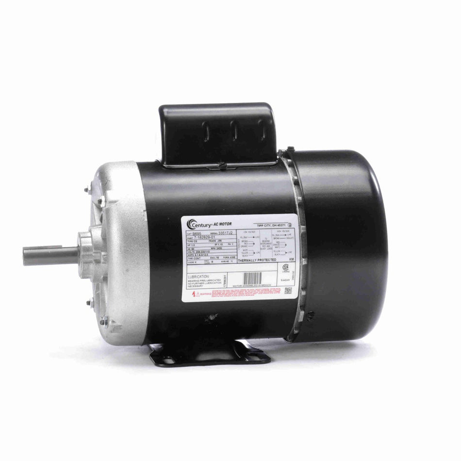 B695 Century Motor 1HP 3450RPM J56 TEFC 208 - 230/115 Volt 1 Phase - Square One Electric Motors & Pumps