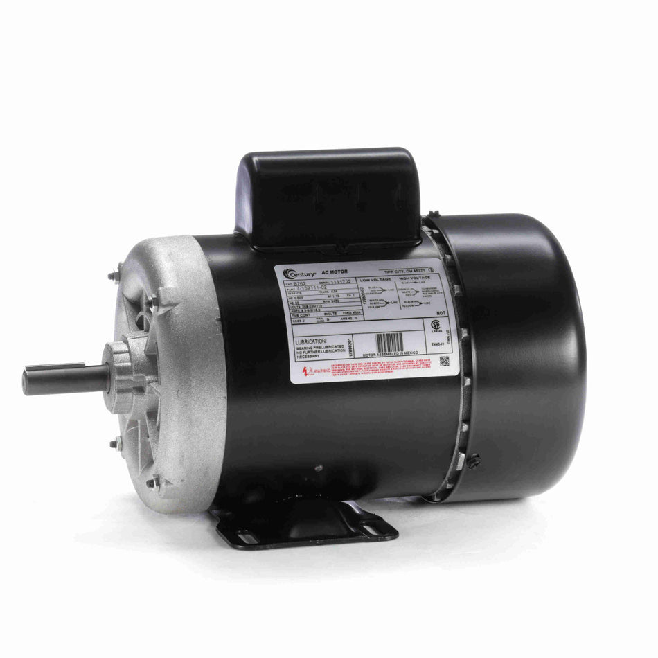 B762 Century Motor 1.5HP 3450RPM K56 TEFC 208 - 230/115 Volt 1 Phase - Square One Electric Motors & Pumps