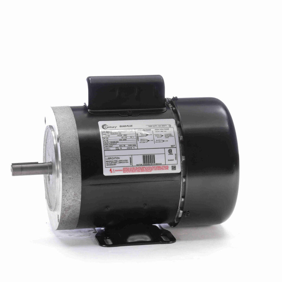 B888 Century Motor 1/2HP 3450RPM J56C TEFC 115/208 - 230 Volt 1 Phase - Square One Electric Motors & Pumps